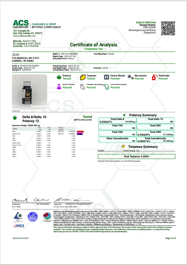 3CHI Comfortably Numb Delta 8 THC Shots