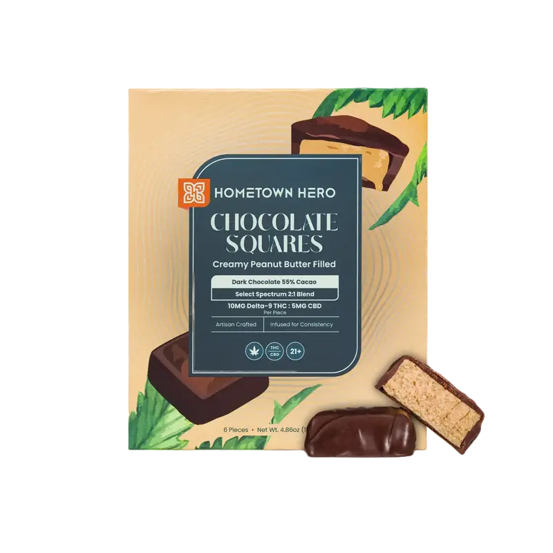 Hometown Hero Delta 9 THC + CBD Chocolate Squares