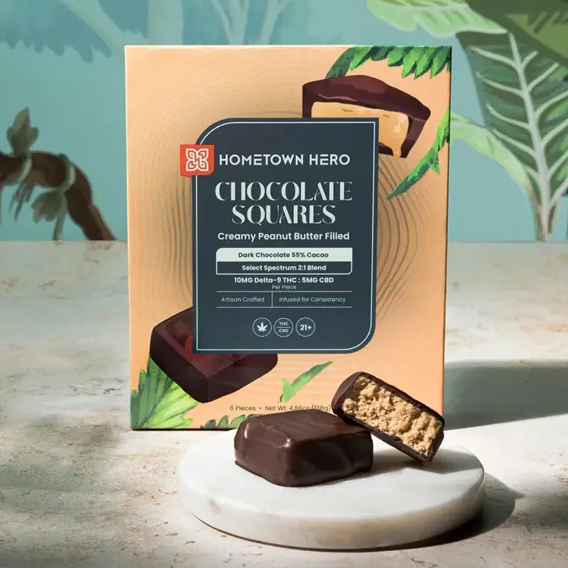 Hometown Hero Delta 9 THC + CBD Chocolate Squares