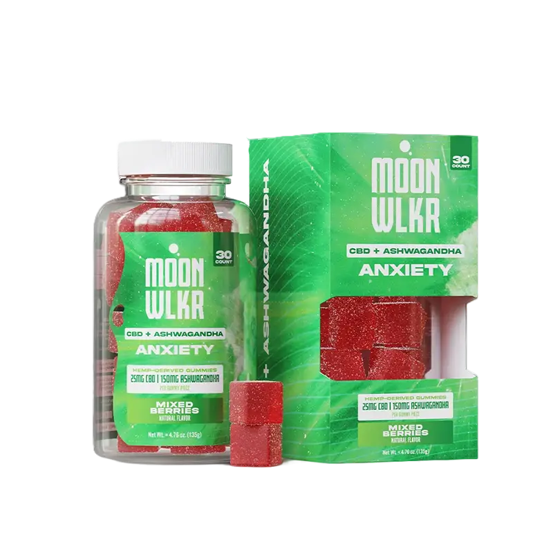 MoonWlkr CBD + Ashwagandha Anxiety Gummies