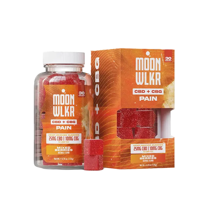 MoonWlkr CBD + CBG Pain Relief Gummies Mixed Berry