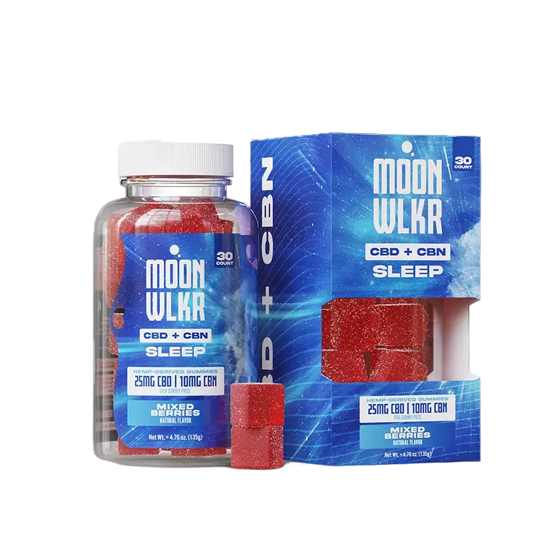 MoonWlkr CBD + CBN Sleep Gummies Mixed Berry