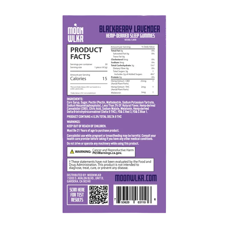 MoonWlkr CBD, THC, and Melatonin Sleep Gummies