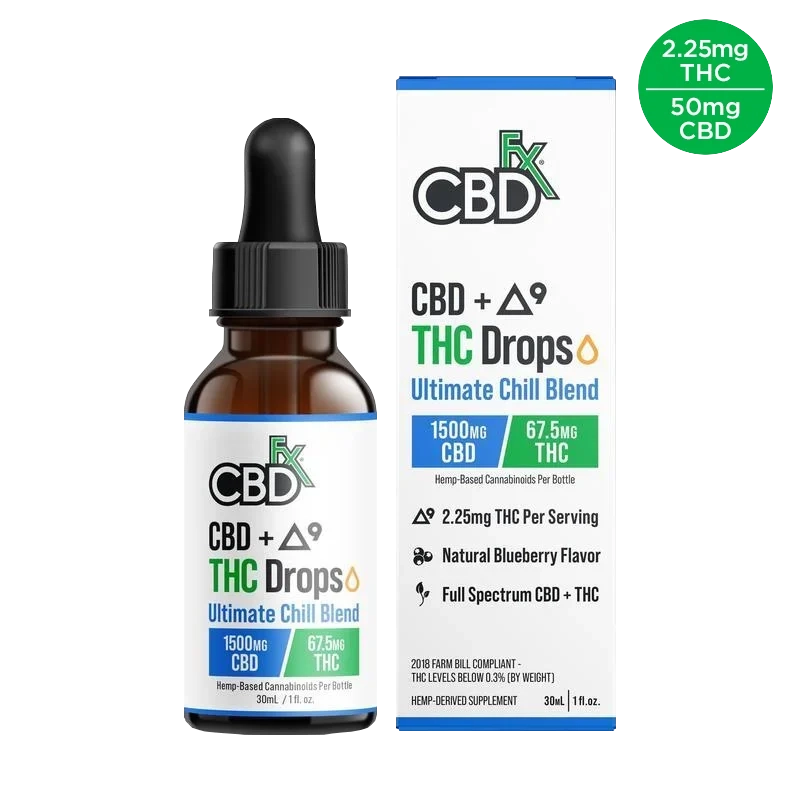 CBDfx CBD + Delta 9 THC Oil Drops - 1500mg