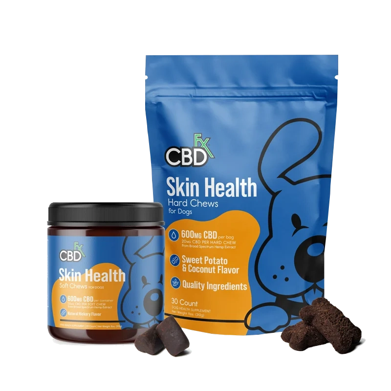 CBDfx CBD Dog Treats: Skin Health Chews 600mg