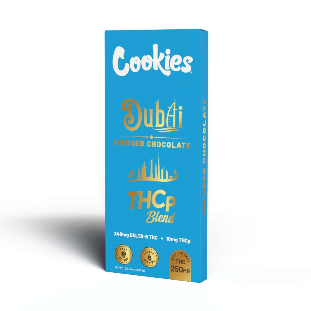 Cookies Dubai Chocolate – 250mg Delta-9 THC + THC-P Infused Bar