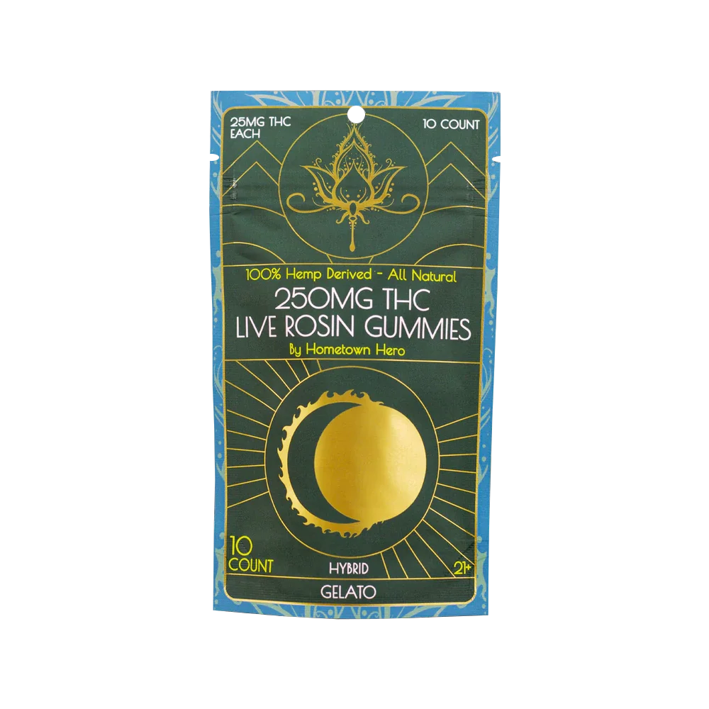 Hometown Hero All Natural THC Live Rosin Gummies